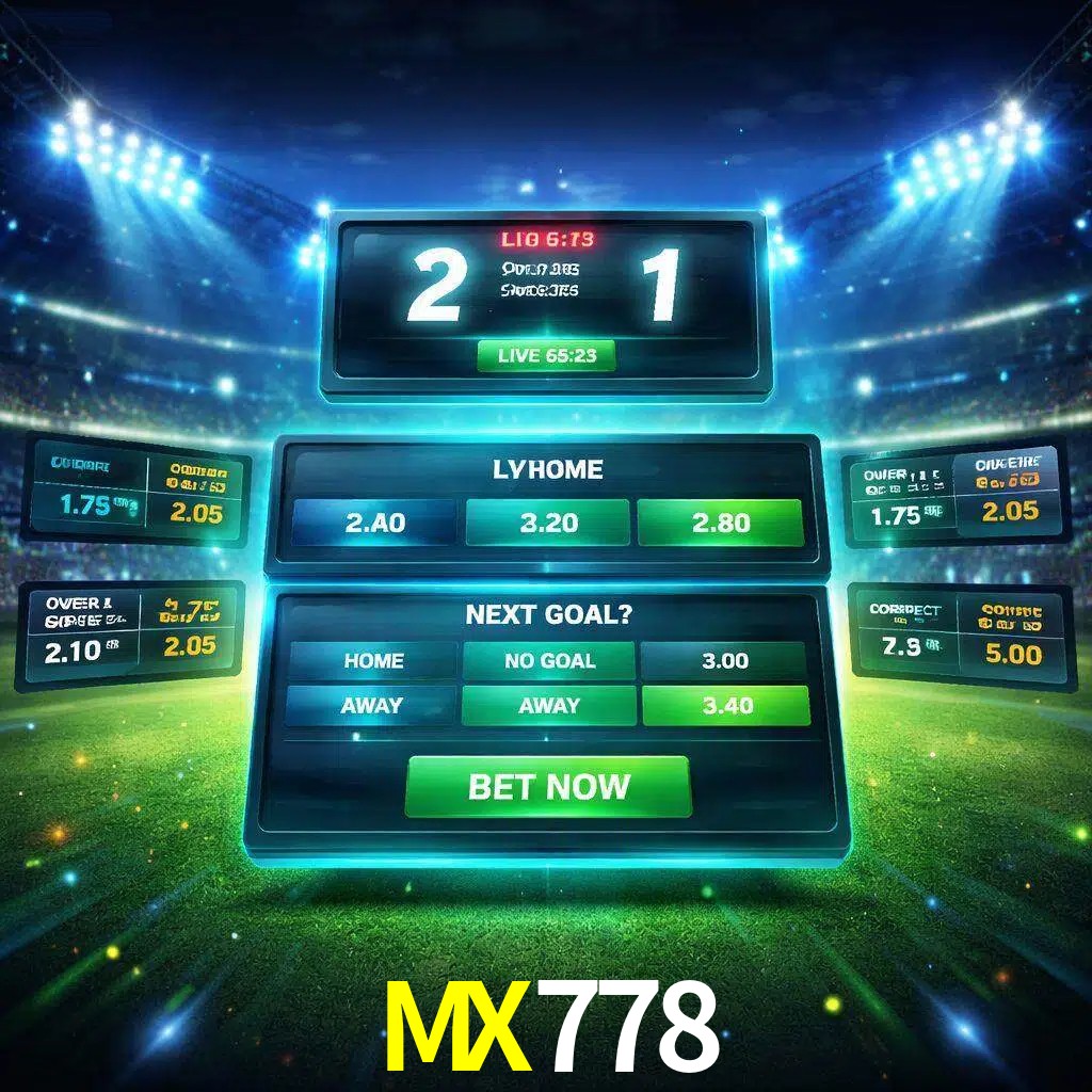 Vista de apuestas en vivo MX778 durante un partido en curso