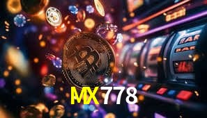 Escena dinámica inspirada en casino con iluminación MX778, cartas, fichas e íconos de juegos digitales en un espacio moderno de juegos.
